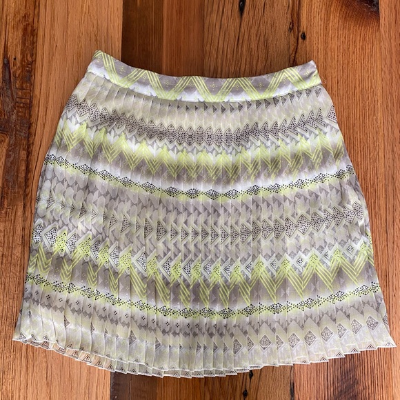 Beige Chiffon Pleated Skirt - Picture 5 of 6